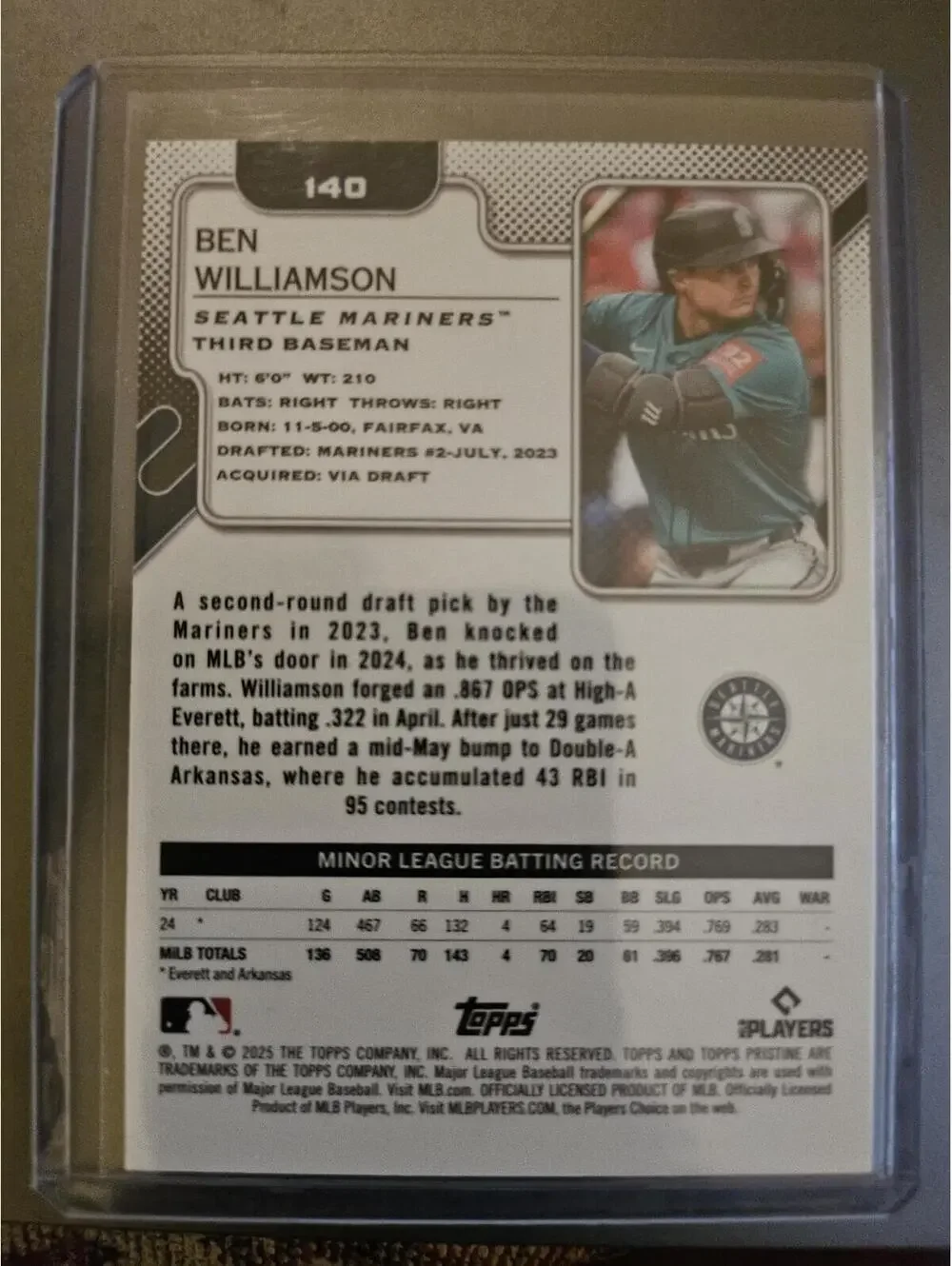 Ben Williamson (RC) [Aqua Refractor Insert] #140 - 2025 Topps Pristine - 149/199